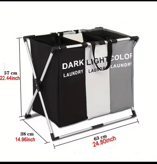 Cesta Ropa Sucia blanca, negra y color