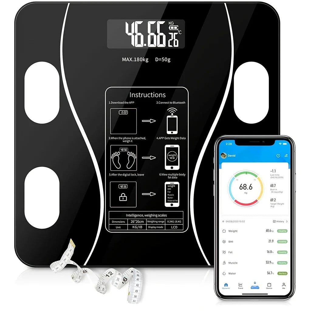 Pesa inteligente Smart Fit Pro con app Bluetooth para iOS y Android