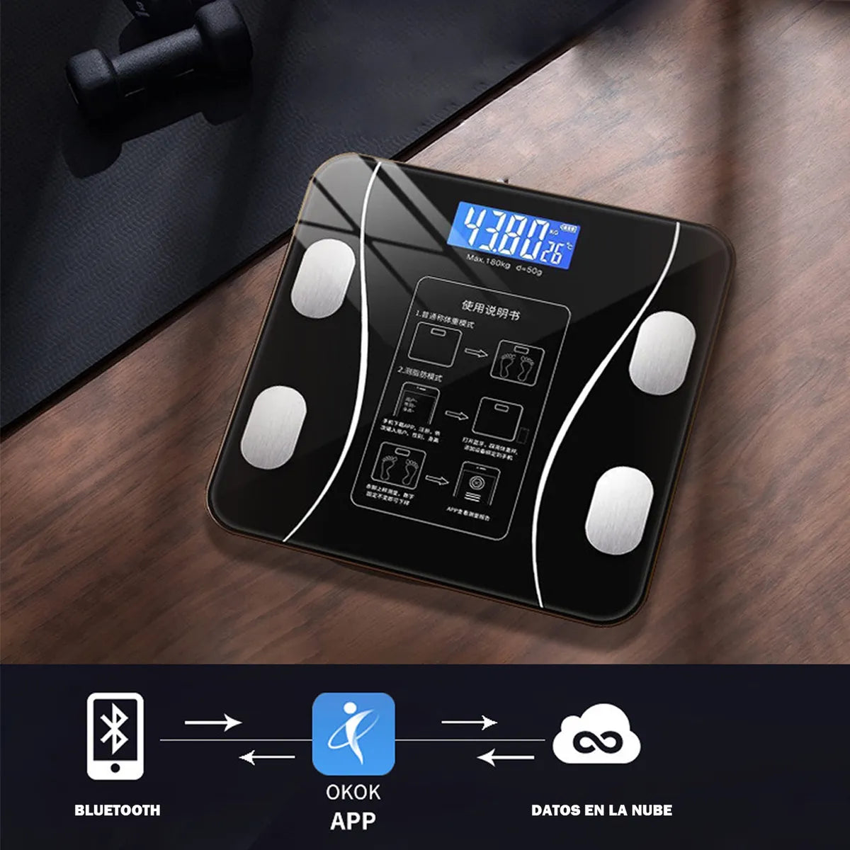 App Smart Fit Pro conectada vía Bluetooth al smartphone