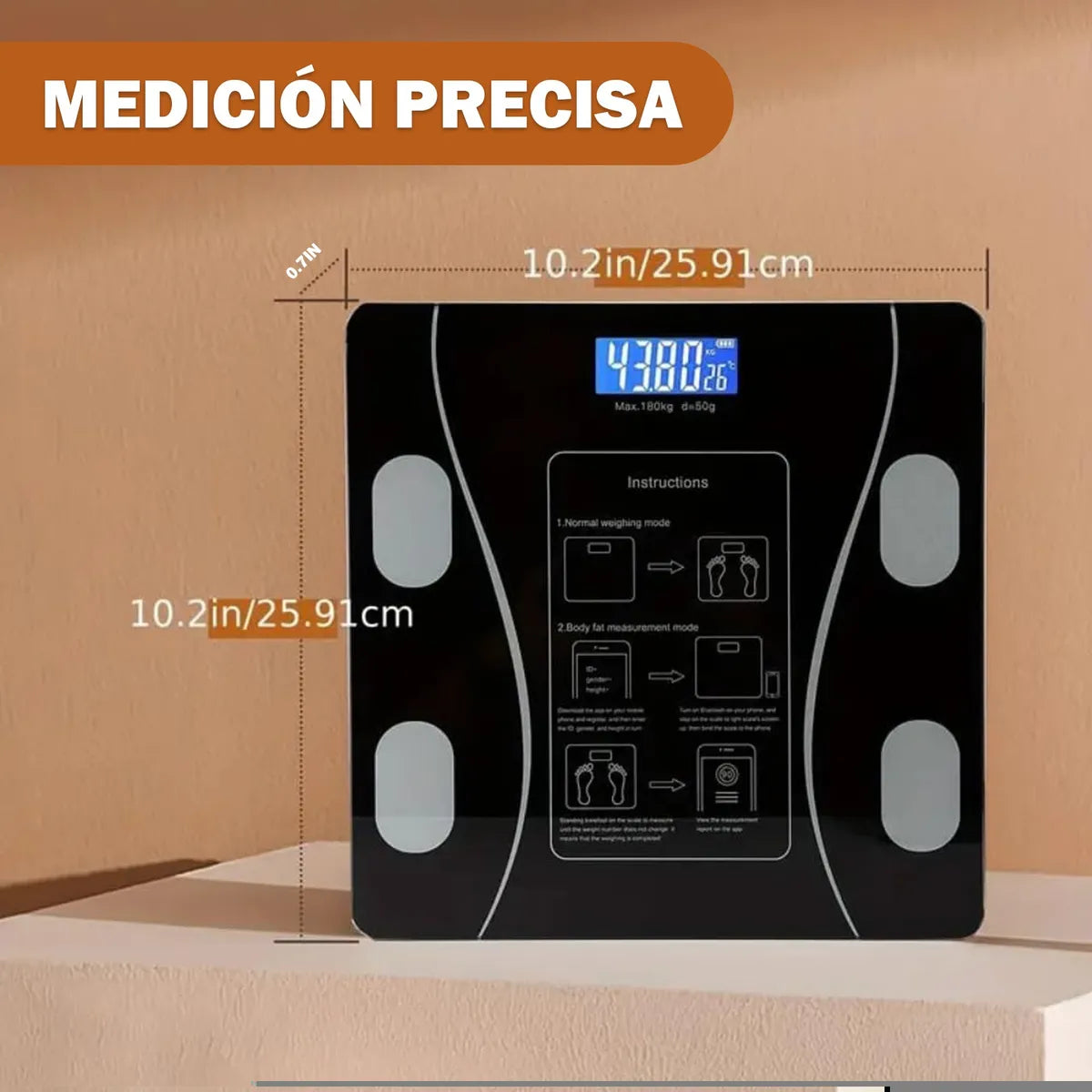 Smart Fit Pro pesa inteligente de vidrio templado ultradelgada
